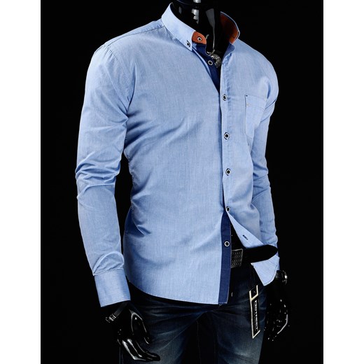 Koszula z długim rękawem (dx0406) dstreet niebieski bawełniane