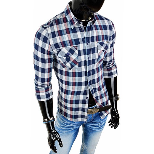 Koszula z długim rękawem (dx0009) dstreet szary bawełniane