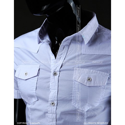 Koszula z krótkim rękawem (kx0307) dstreet niebieski bawełniane