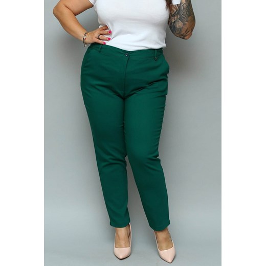 Spodnie chinosy AGA eleganckie zielone Plus Size karko.pl