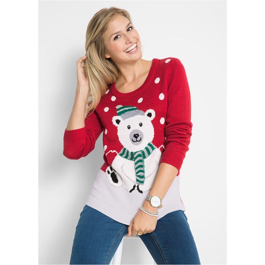 Sweter z bożonarodzeniowym motywem | bonprix Bonprix 44/46 bonprix