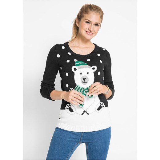 Sweter z bożonarodzeniowym motywem | bonprix Bonprix 36/38 bonprix