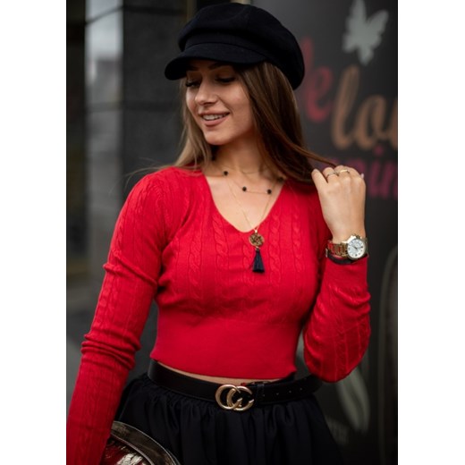 Sweter short czerwony Fason L/XL Fason