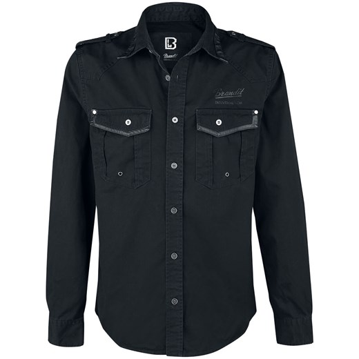 Brandit - Frank Longsleeve Shirt - Koszula z długim rękawem - czarny 3XL EMP