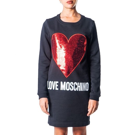 Love Moschino Sukienka Kobieta - CUORE QUADRETTATO - Czarny Love Moschino 42 Italian Collection
