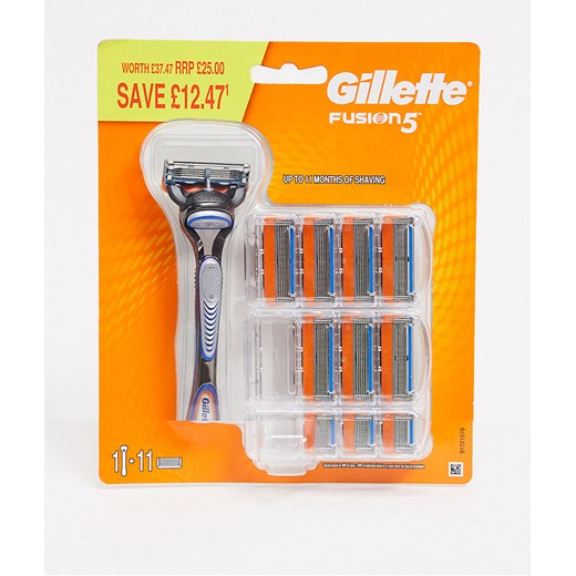 Gillette – Fusion 5 – Maszynka do golenia + 11 wkładów-Brak koloru Gillette No Size Asos Poland