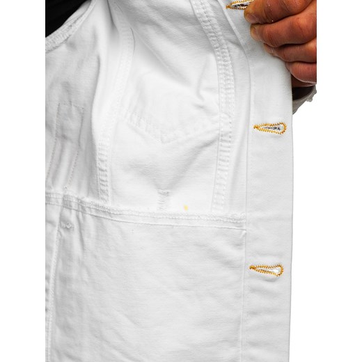 Biała jeansowa kurtka męska Bolf 3-4 XL wyprzedaż Denley