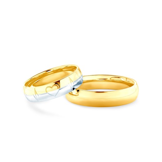 Obrączki ślubne: dwukolorowe złoto, półokrągłe, 5 mm Savicki SAVICKI