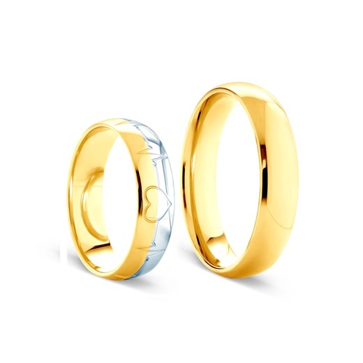 Obrączki ślubne: dwukolorowe złoto, półokrągłe, 5 mm Savicki SAVICKI