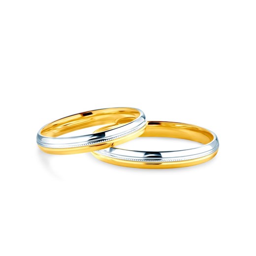 Obrączki ślubne: dwukolorowe złoto, półokrągłe, 3 mm Savicki SAVICKI
