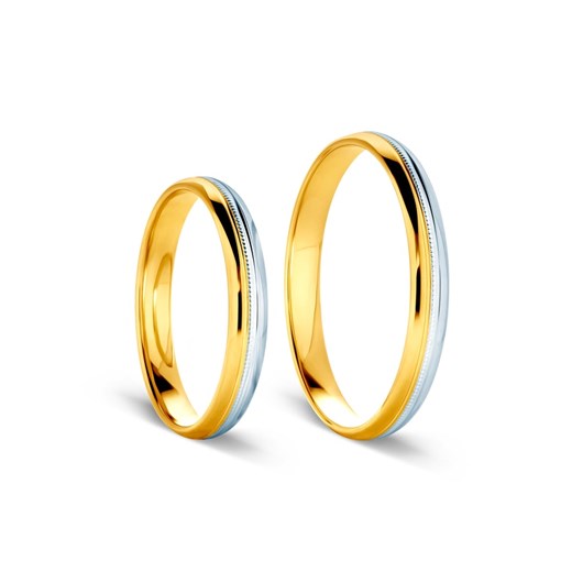 Obrączki ślubne: dwukolorowe złoto, półokrągłe, 3 mm Savicki SAVICKI