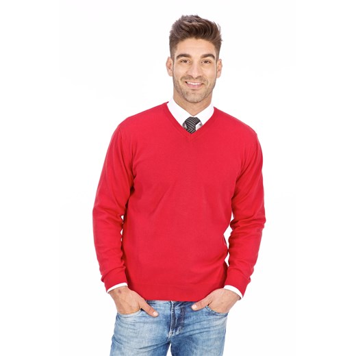 Sweter męski szpic czerwony 100% bawełna - regular Lanieri Fashion Lanieri.pl