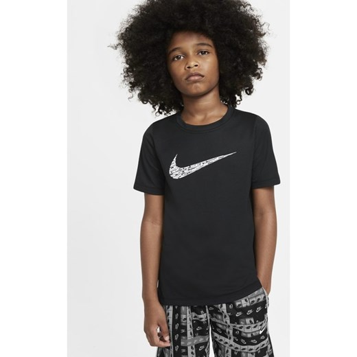 Koszulka treningowa z krótkim rękawem dla dużych dzieci (chłopców) Nike - Czerń Nike XS Nike poland
