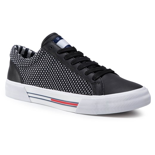 Sneakersy TOMMY JEANS - Textile City Sneaker EM0EM00199 Black 990 44 eobuwie.pl