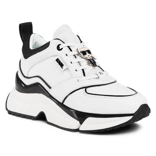 Sneakersy KARL LAGERFELD - KL61616 White Lthr/Text w/Blk 40 eobuwie.pl