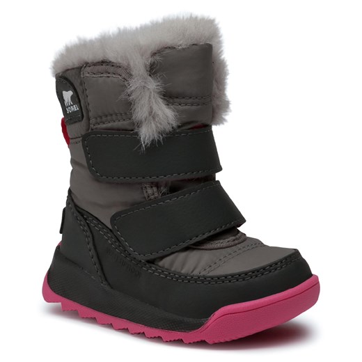 Buty zimowe dziecięce gładkie na rzepy śniegowce 