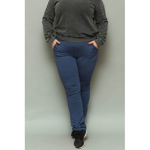 Spodnie dresowe proste nogawki jeans Plus Size karko.pl