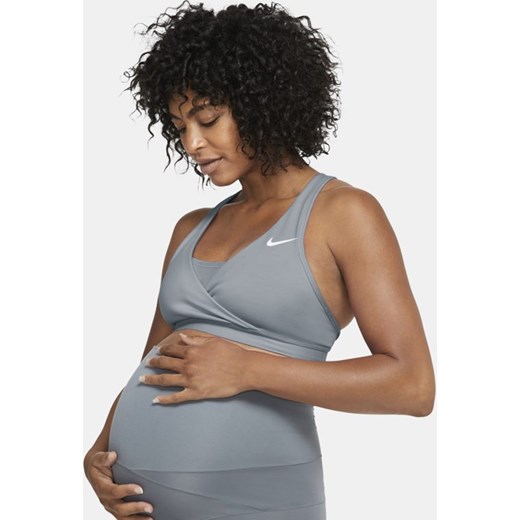 Damski ciążowy stanik sportowy zapewniający średnie wsparcie Nike Swoosh (M) - Szary Nike M Nike poland
