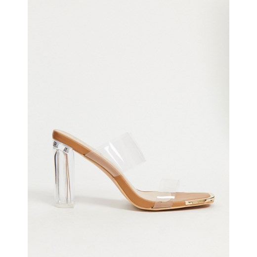 Simmi London – Heidi – Mule z dwoma przezroczystymi paskami-Beżowy Simmi Shoes 36 Asos Poland