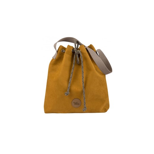 Torebka worek "BUCKET BAG" z eko-zamszu, kolor żółty Mebags duża, mieszcząca A4 me&BAGS