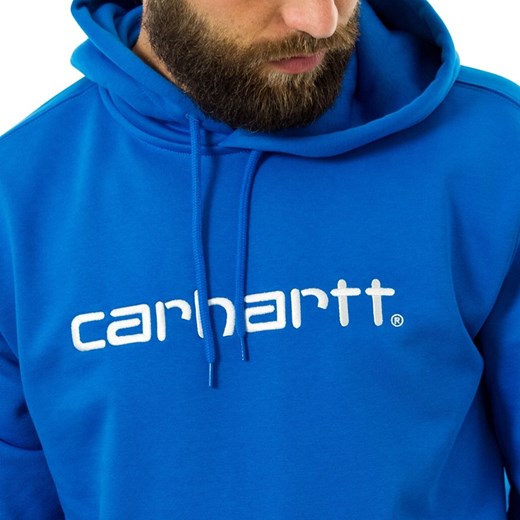 Bluza męska z kapturem Carhartt WIP Hooded Carhartt Sweat azzurro / white Carhartt Wip L promocyjna cena matshop.pl