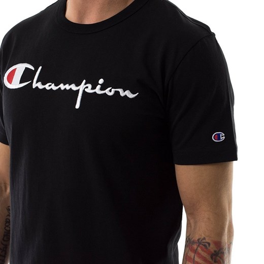 Koszulka męska Champion t-shirt Reverse Weave Emb. Script Logo Tee black (210972/F20/KK001) Champion L okazyjna cena matshop.pl