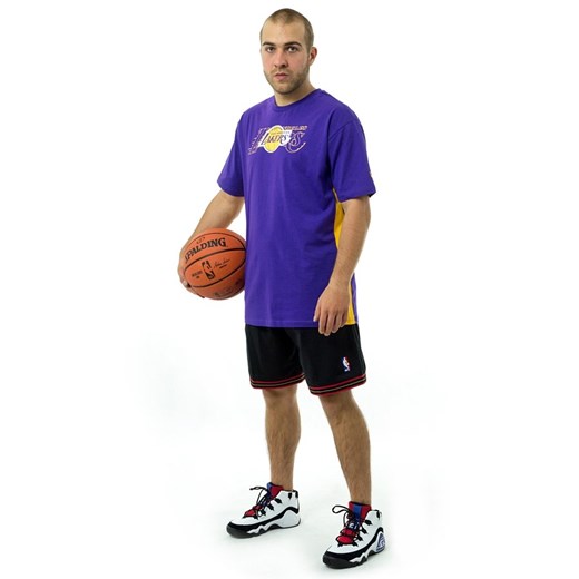 Koszulka męska New Era t-shirt NBA Oversized Fit Los Angeles Lakers purple / yellow M New Era L wyprzedaż matshop.pl