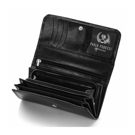 Czarny klasyczny damski skórzany portfel l-13 paolo peruzzi - paolo peruzzi Paolo Peruzzi GENTLE-MAN