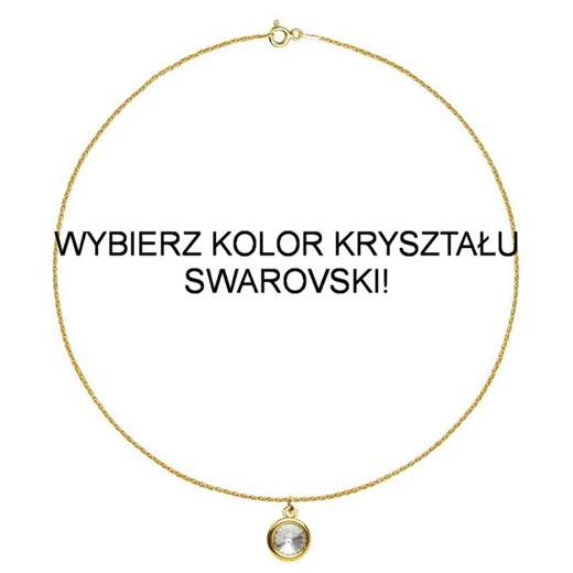 Złoty naszyjnik ozdobiony kryształem SWAROVSKI® - srebro 925 pozłacane WYBIERZ KOLOR KRYSZTAŁU SWAROVSKI! XS Aquamarine F coccola.pl