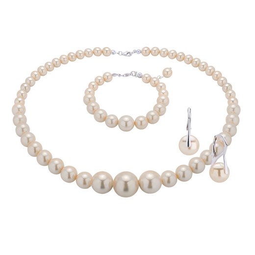Komplet biżuterii z perły stopniowane oraz srebra 925 okazja coccola.pl