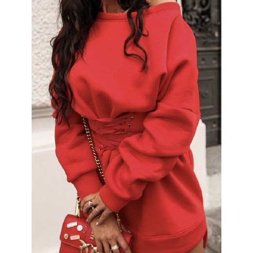 ELEGANCKI SWETER ANDREANA czerwony Elegrina S Elegrina