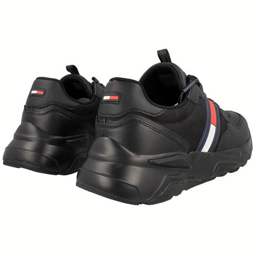 Tommy Hilfiger buty sportowe męskie jesienne czarne sznurowane skórzane 
