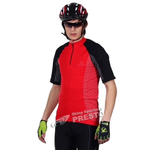 Koszulka rowerowa termoaktywna męska Brubeck SS00711 - czerwono-czarny 