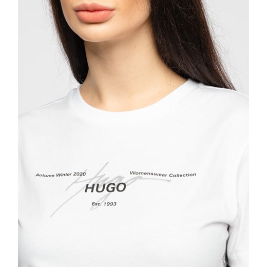 Bluzka damska Hugo Boss z krótkim rękawem z okrągłym dekoltem 