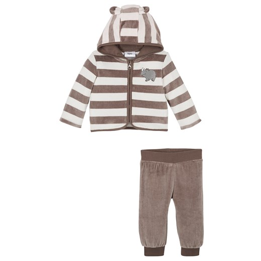Bluza rozpinana i spodnie niemowlęce z dzianiny welurowej nicki (2 części) | bonprix Bonprix 104/110 wyprzedaż bonprix
