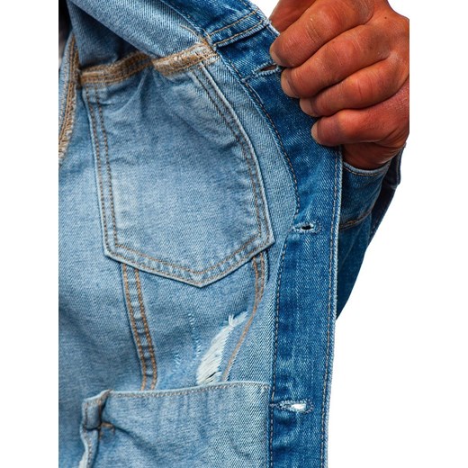 Niebieska jeansowa kurtka męska Denley AK588 M okazyjna cena Denley