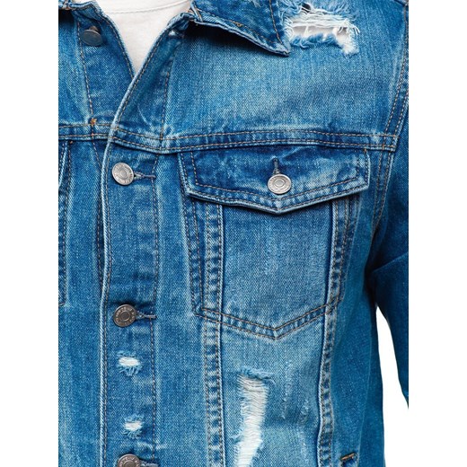 Niebieska jeansowa kurtka męska Denley AK588 XL promocja Denley