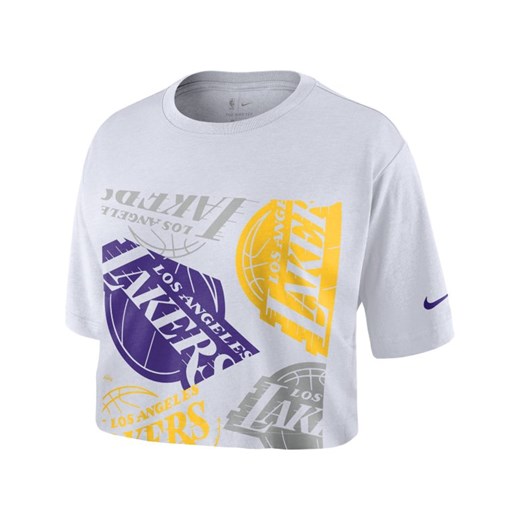 T-shirt damski o skróconym kroju Nike NBA Lakers Logo - Biel Nike L Nike poland