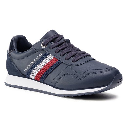 Sneakersy TOMMY HILFIGER - Leather Low Runner FW0FW05213 Desert Sky DW5 37 eobuwie.pl