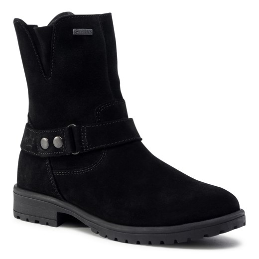 Buty zimowe dziecięce czarne gore-tex z zamkiem 