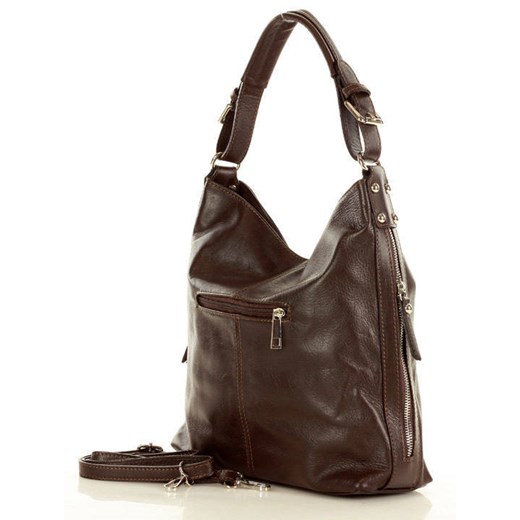 Shopper bag Merg duża lakierowana na ramię elegancka ze skóry