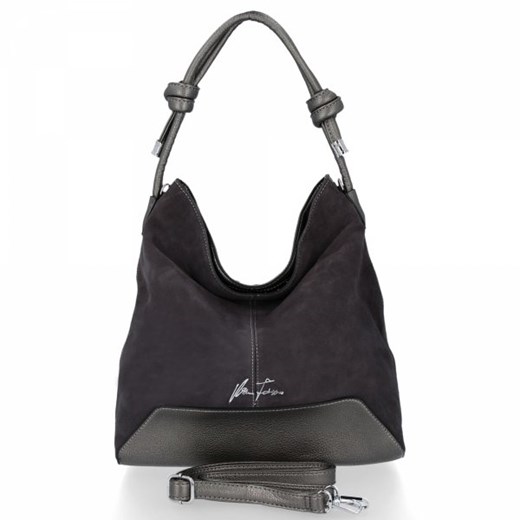 Shopper bag Velina Fabbiano elegancka zamszowa ze skóry ekologicznej 