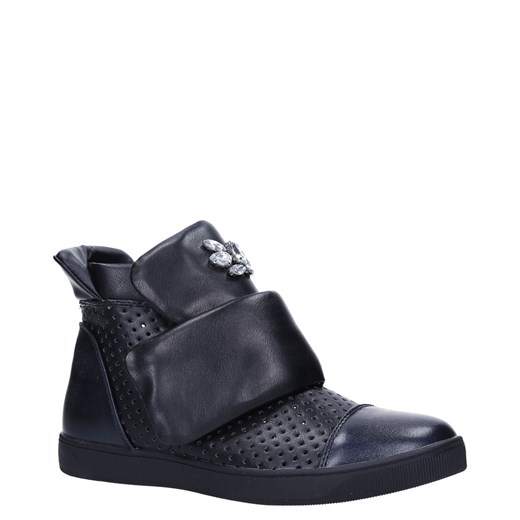 Czarne botki sneakersy na rzep z kryształkami Casu 7-X7962A Casu 36 promocja Casu.pl