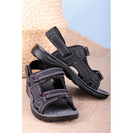 Czarne sandały na rzepy Casu W90071 Casu 40 Casu.pl