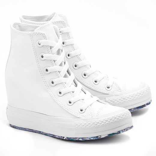 Chuck Taylor All Star Platform Plus - Białe Canvasowe Trampki Damskie - 542427C mivo bialy buty na lato