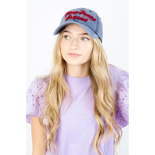 NIEBIESKA DEKATYZOWANA CZAPKA Z DASZKIEM Olika uniwersalny olika.com.pl