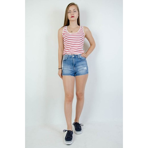 Jeansowe szorty z zamkiem z tyłu Olika S olika.com.pl