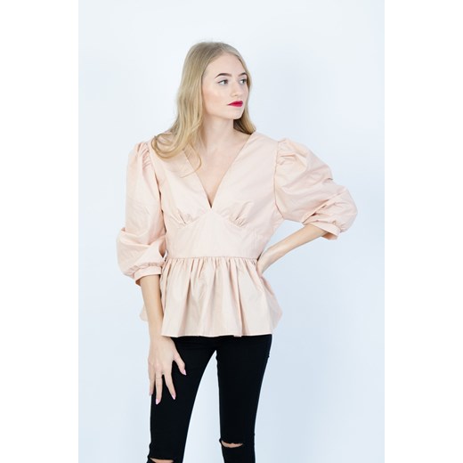 RÓŻOWA ELEGANCKA BLUZKA Z DEKOLTEM V Olika L/XL olika.com.pl
