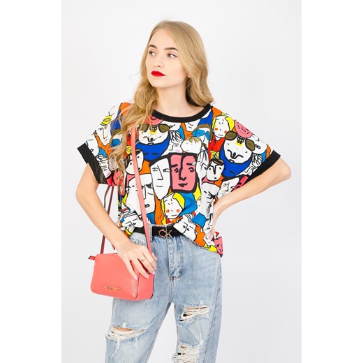 KOLOROWY T-SHIRT OVERSIZE Olika uniwersalny olika.com.pl