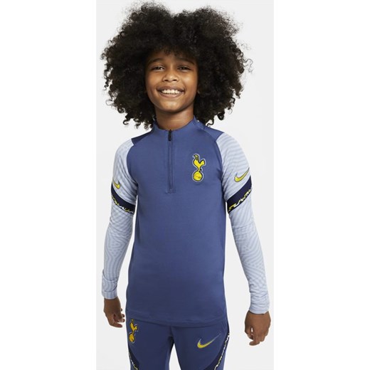 Treningowa koszulka piłkarska dla dużych dzieci z zamkiem 1/4 Tottenham Hotspur Strike - Niebieski Nike M Nike poland